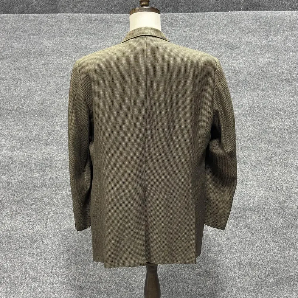 Vintage Hickey Freeman Boardroom Blazer Mens 46 Long Brown Wool Made in USA